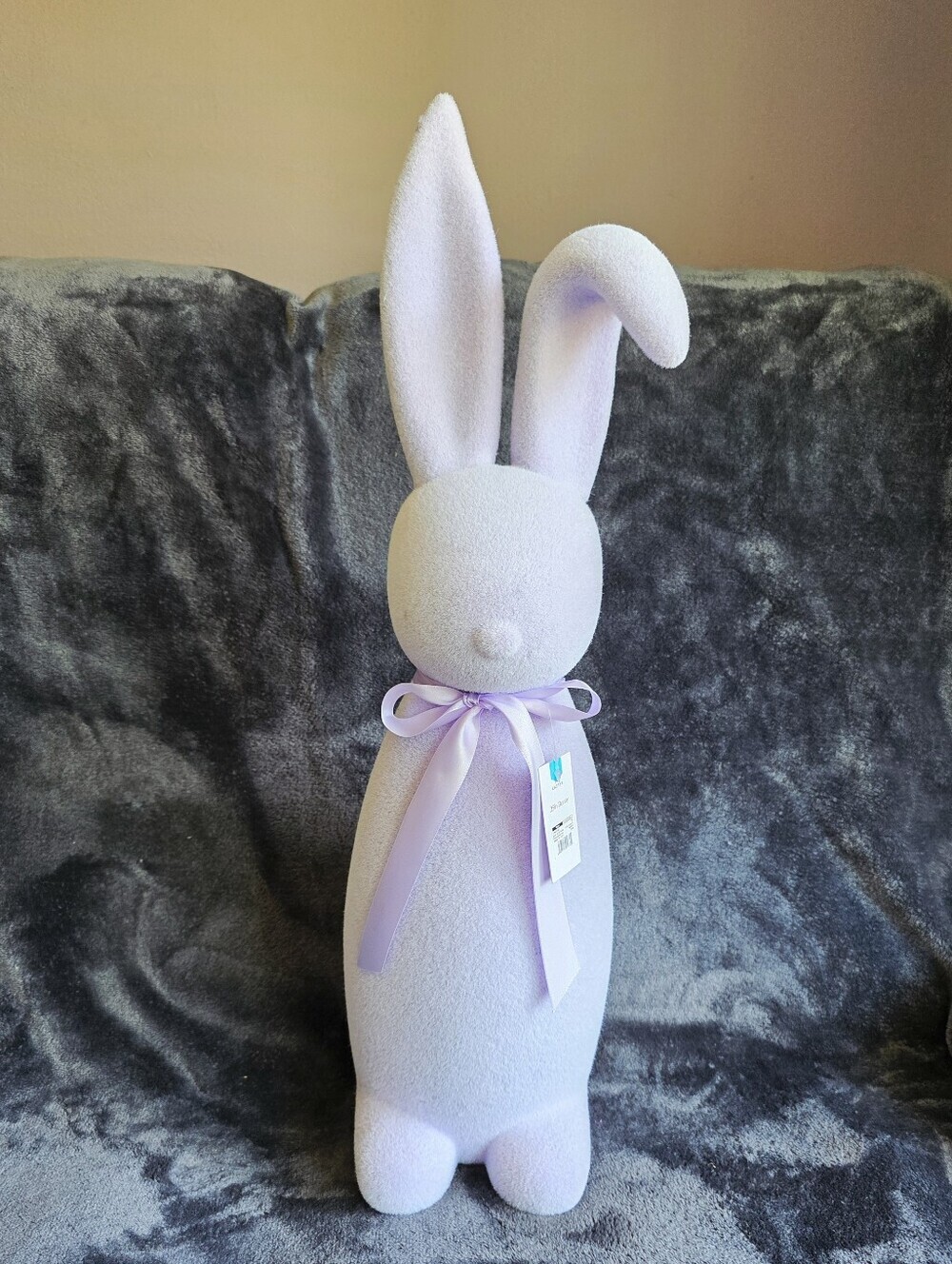 New large jumbo Purple Flocked 26" Bunny Easter holiday summer spring home decor